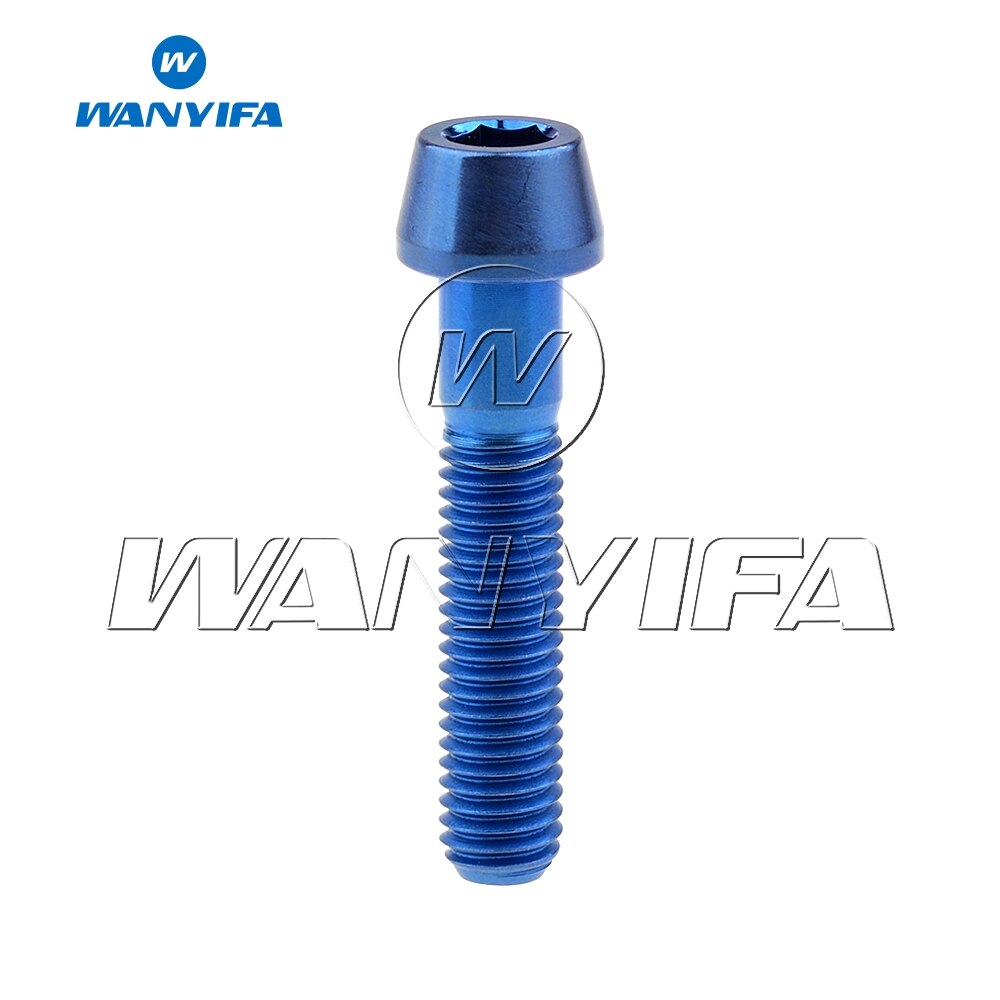 Wanyifa titan bolter  m8 x 35 40 45 50 70mm unbrakonøkkel konisk skrue for sykkel motorsykkel bil klasse 5 titan ti bolt: 40mm blå