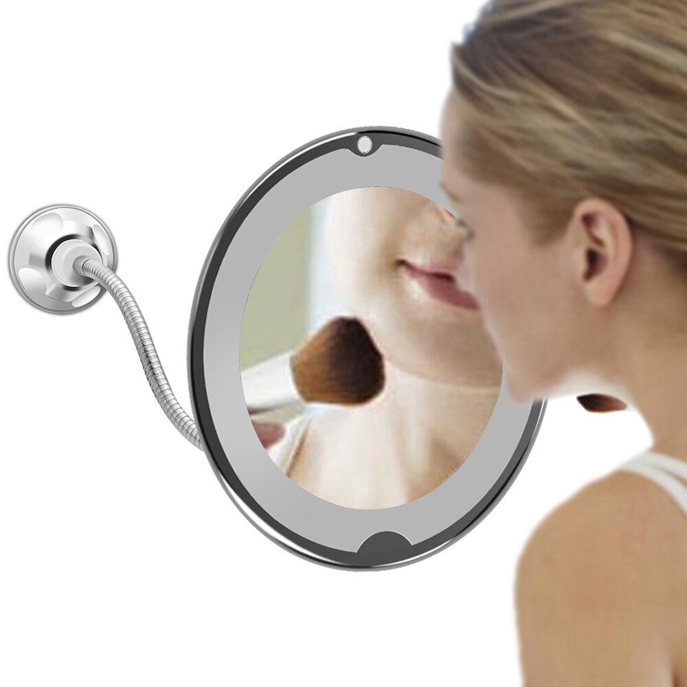 Espejo LED 10X espejos para maquillaje con aumento con espejo LED Flexible luz plegable Vanity Miroir 360 grados de rotación espejo de maquillaje