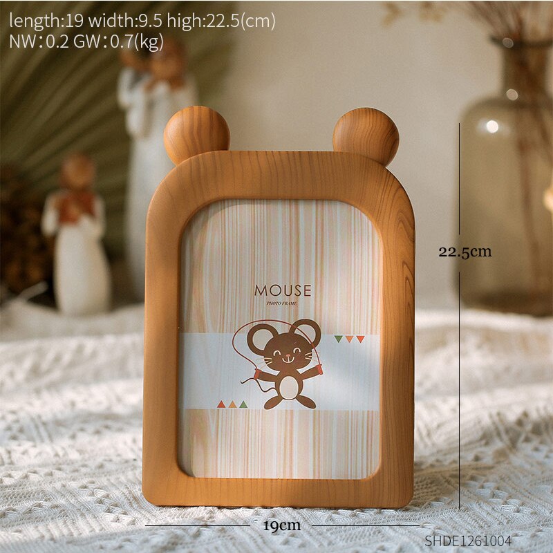 lovely cute glass Frame 7.5 inches Korean style desk Picture Photo Frames for Wall picture frames wall photo frame home decor: Mouse Brow 18X13cm