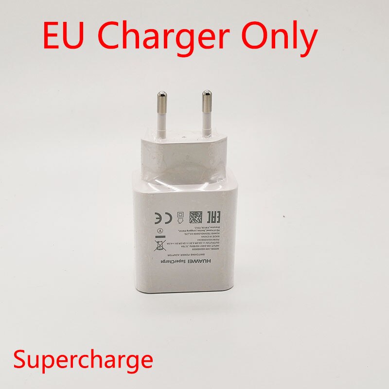 Originele Supercharge Oplader Voor Huawei P20 P10 Pro Plus Mate 9 10 20 Mobiele Telefoon Oplader Honor 10 Note10 5A super Charge Eu: EU Charger Only