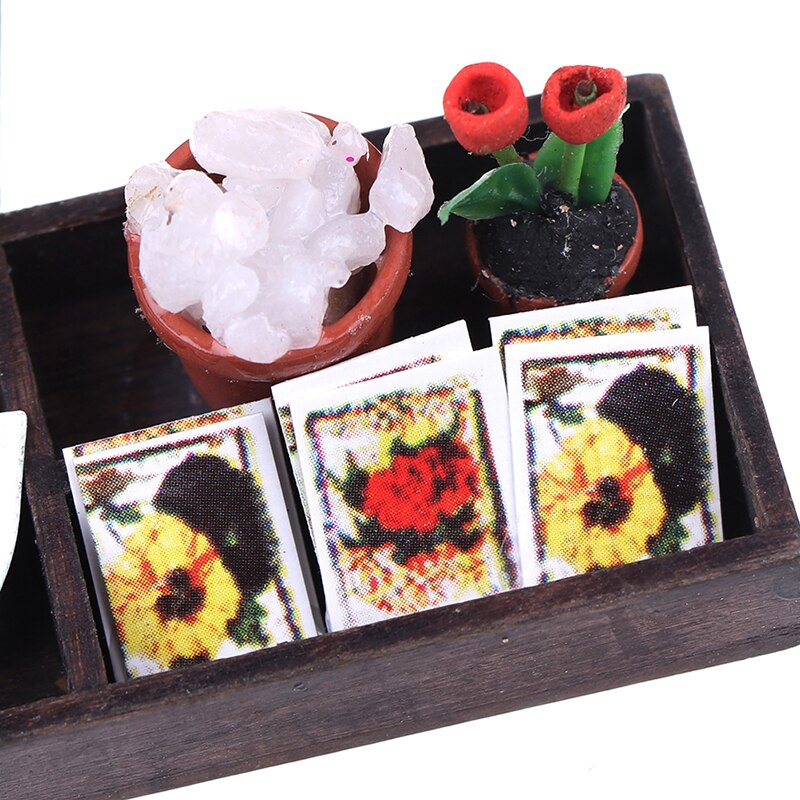 1 Set 1/12 Dollhouse Miniature Accessory Simulation Horticulture Box Farming Tools Model Garden Tools Kids Pretend Play Toy