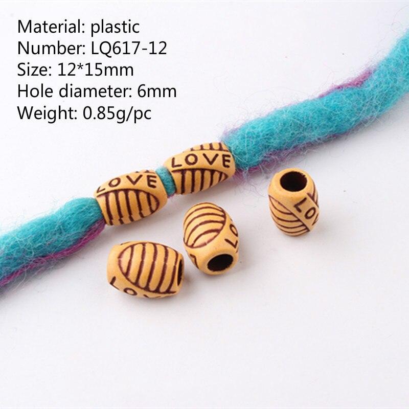 10 sztuk moda drewniane Retro warkocz strach blokada broda koralik z dużym otworem pierścień Tube narzędzie do modelowania akcesoria włosy plecione gumka do włosów: NO.12     10pcs