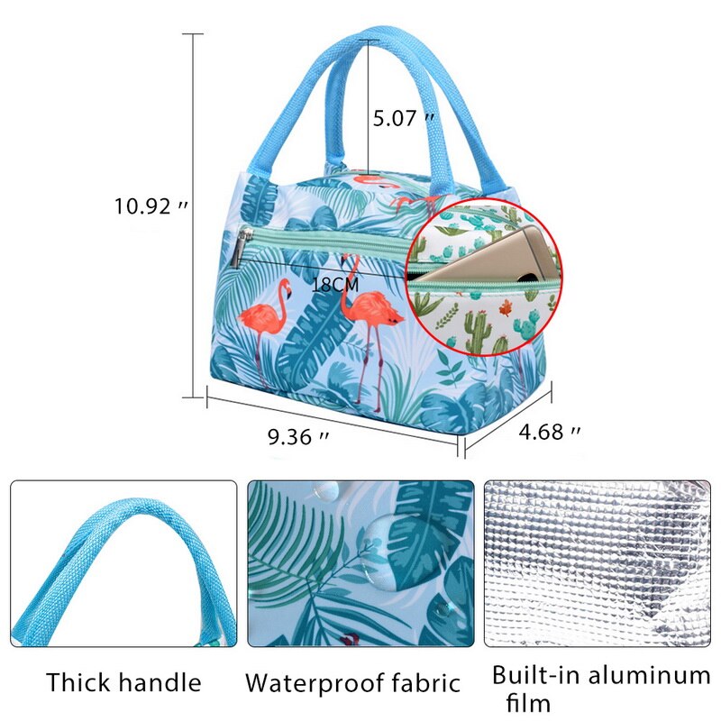 portátil con aislamiento térmico bolsa de caja de almuerzo enfriador bolso Bento bolsa cena contenedor de comida escolar de almacenamiento de bolsas de Almuerzo