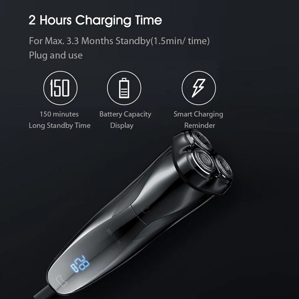 Enchen Male Face Shaver Flex Razor 3D Electric Shaver Men Washable USB Rechargeable Shaving Beard Machine Barbeador