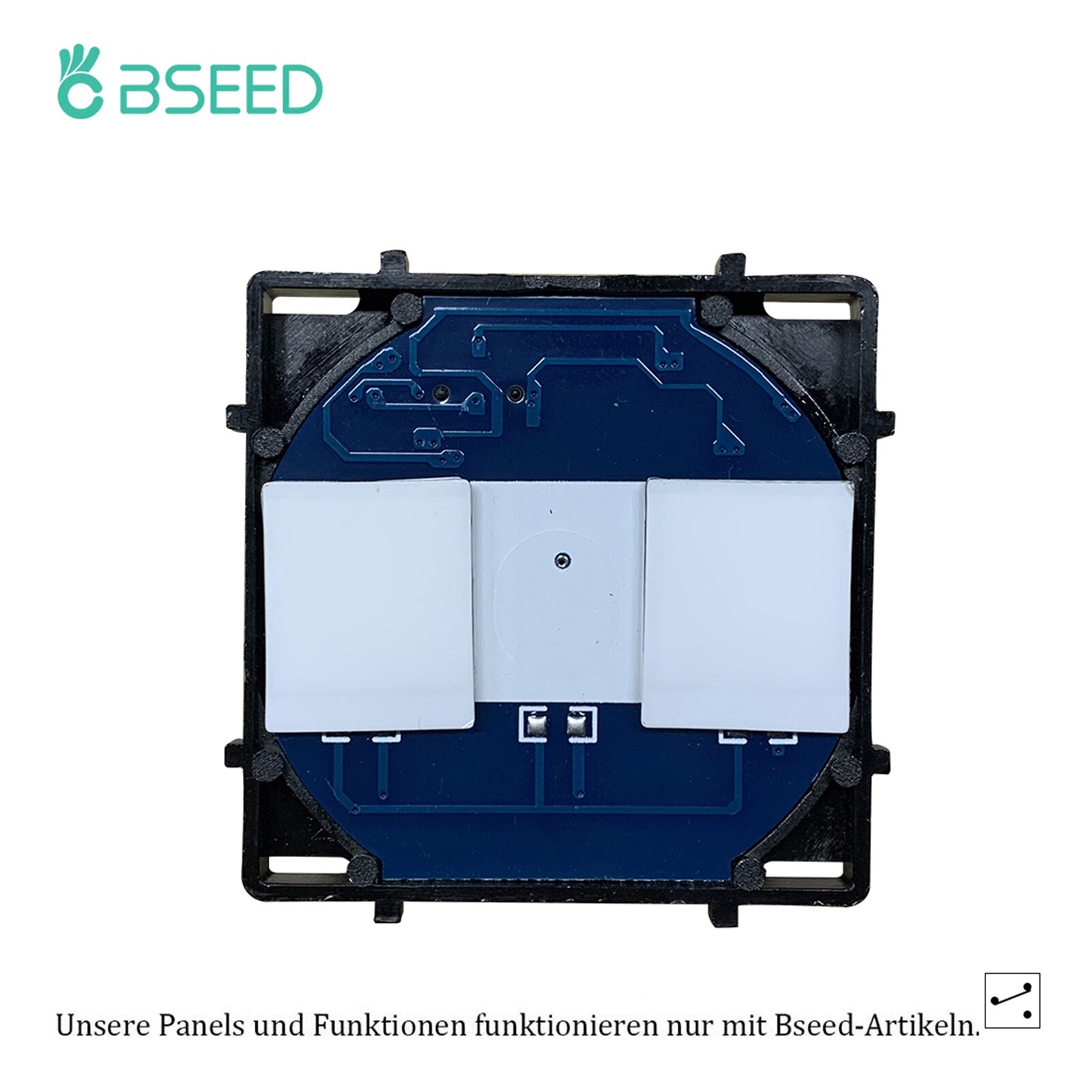 BSEED 1/2/3Gang Light Switch Touch LED Dimmer Sensor Switch Function Keys Wall Panels Glass Frame EU Wall Socket DIY Parts: 2G 2W Switch Part