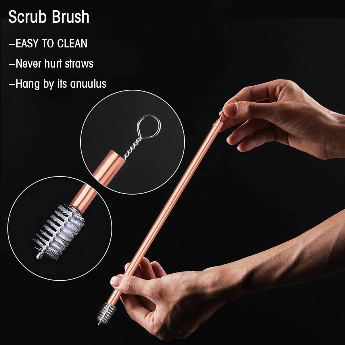 Metal Reusable 304 Stainless Steel Straws Straight Bent Drinking Straw With Case Cleaning Brush Set Party Bar accessory