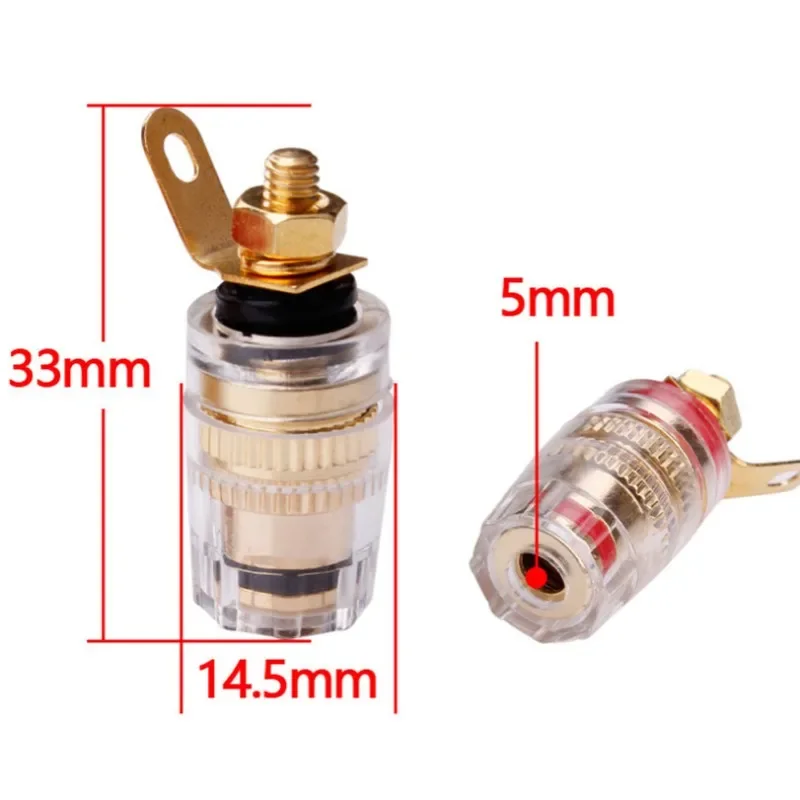 Connecteur de fiche banane, prise Audio, poste de liaison de 4mm pour amplificateur, bornier de haut-parleur, électronique grand public plaquée or