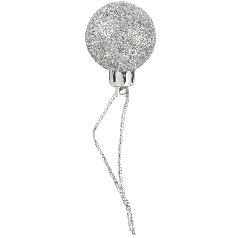 ! 48 st chic julgranskulor träd vanlig glitter julprydnad bolldekoration , 24 st silver & 24 st röd