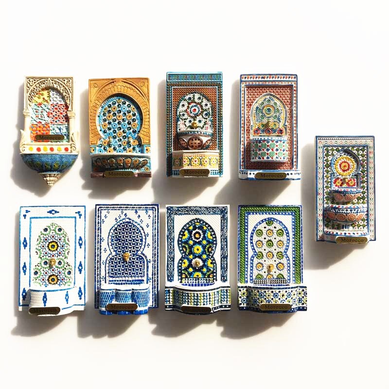 Imanes turísticos 3D para nevera, decoración de recuerdo, manualidades, manualidades, colección de , europa, marruecos