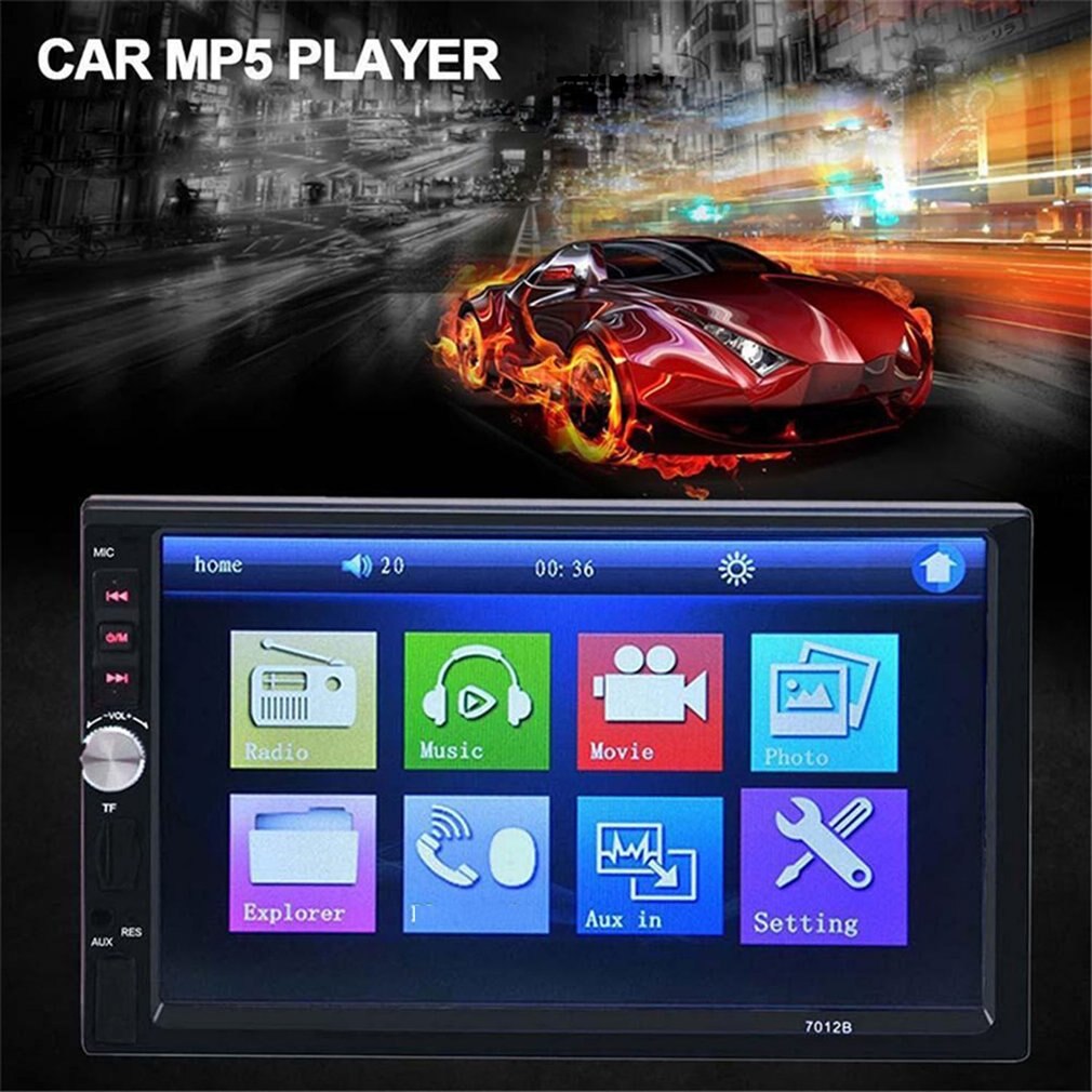 Mp5 bildisplay bil dobbel spindel  mp4 kort multimediaspiller multimediaspiller 7 tommers  mp5 bildisplay
