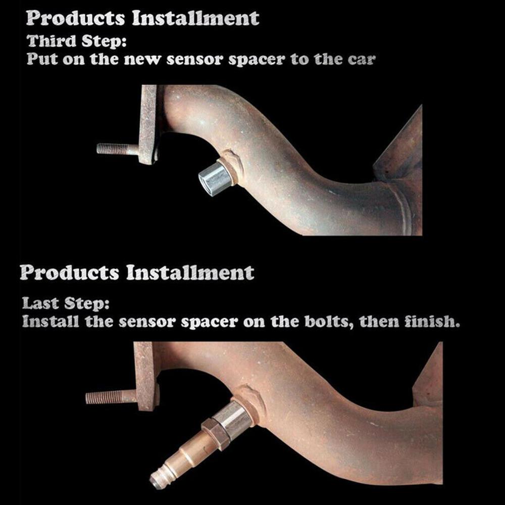 Car Oxygen O2 Sensor Adapter CEL Fix Check Engine Light Eliminator M18*1.5 Extender Adapter Fitting Eliminator Test Pipe