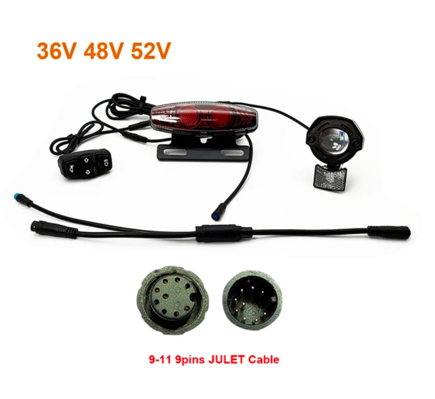 Ebke-universal elektrisk sykkel elsykkel lyssett , 24v, 36v, 48v, 60v,  bafang, julet, styrebremselys: Oransje