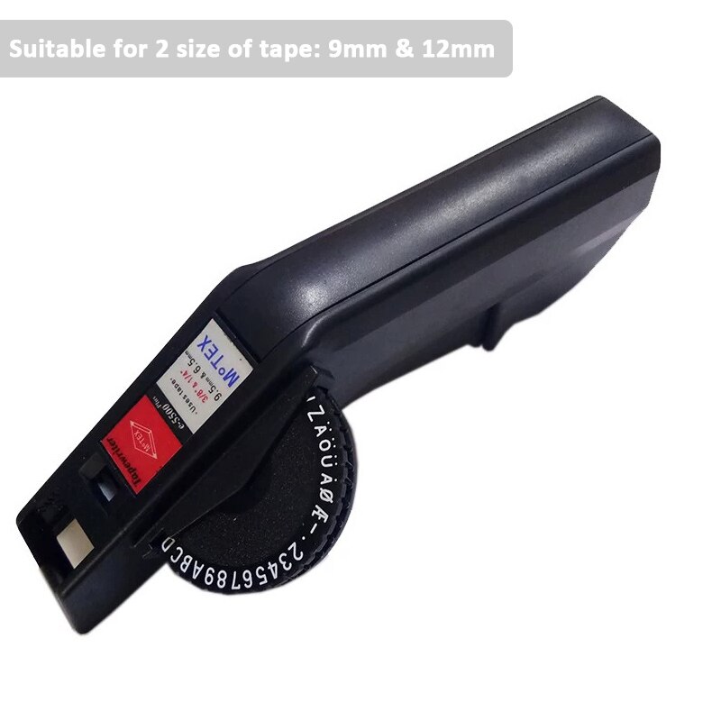 Embossing E-5500B motex Manual Label Printer with red tape plastic lettering machine for 3D embossing 9/12mm label tape black