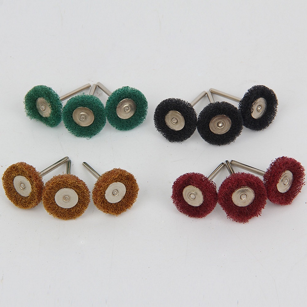 20pz mini Trapano Abrasiva in nylon Spazzola di Lucidatura di lucidatura Ruote 3.2 millimetri Gambo di Metallo Smalto per Accessori Utensile Rotante impostato gioielli