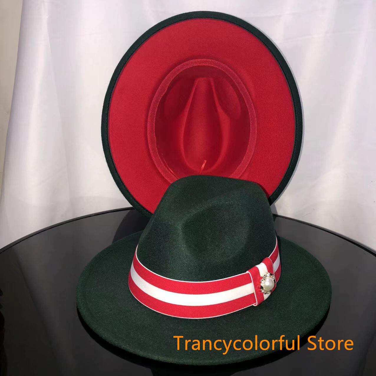 Sombrero de Fedora para hombre y mujer, sombrero de jazz con cinta elástica, accesorios blancos, sombrero de copa para iglesia, sombrero de invierno,: 11