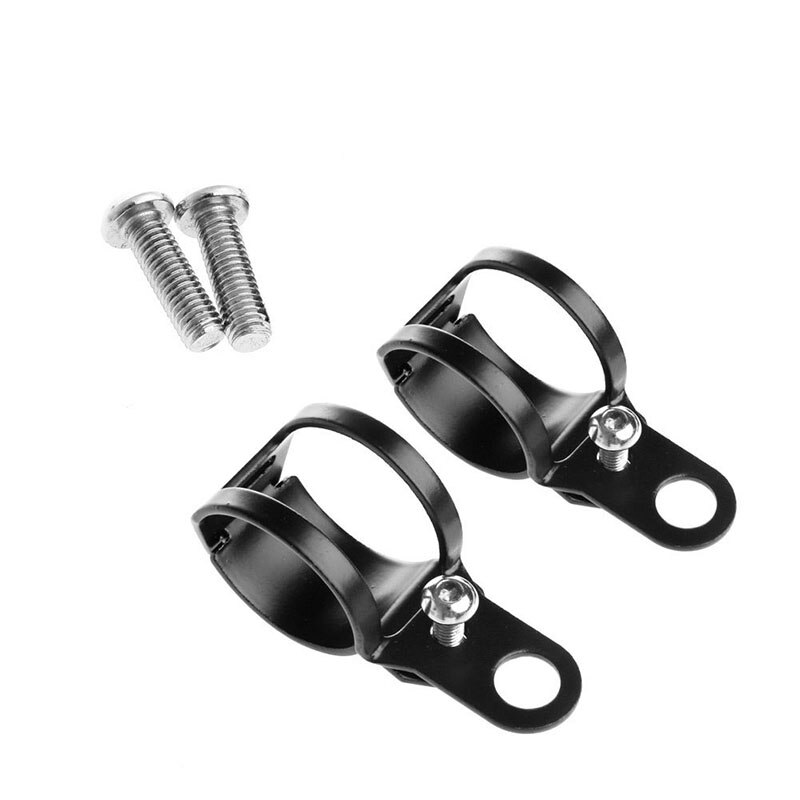 1 par lysbeslag tilbehør motorcykel universal blinklys holder til 30-45mm sorte gaffelklemme metal