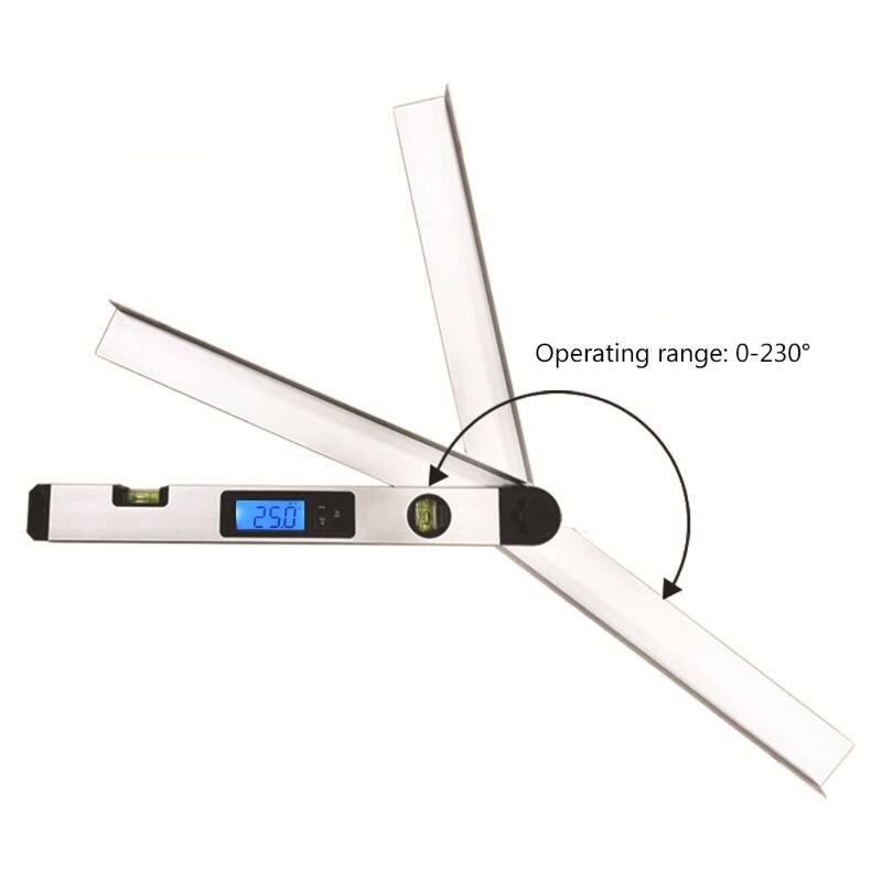 Digital Electronic Protractor angle finder Level Measuring Gauge meter inclinometer ruler 0-230 degree 400MM metal material