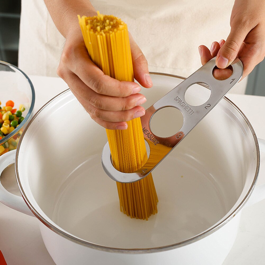 4 Holes Portion Spaghetti Measurer Control Kitchen Cooking Accessories Stainless Steel Pasta Ruler Measuring Tools