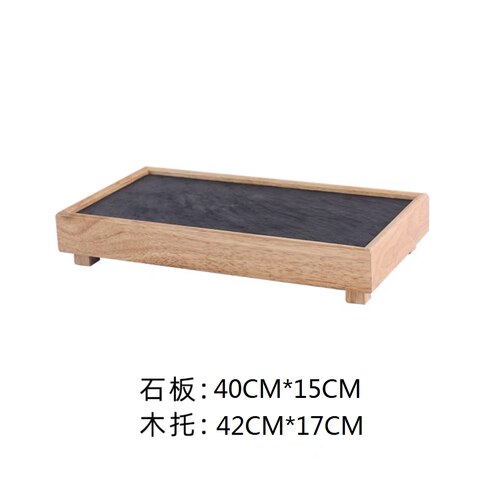 Black Rock Plate Restaurant Hotel Western Plate Kitchen Bamboo Wood Pot Shabu-shabu Plate Slate Tableware Barbecue Plate: G