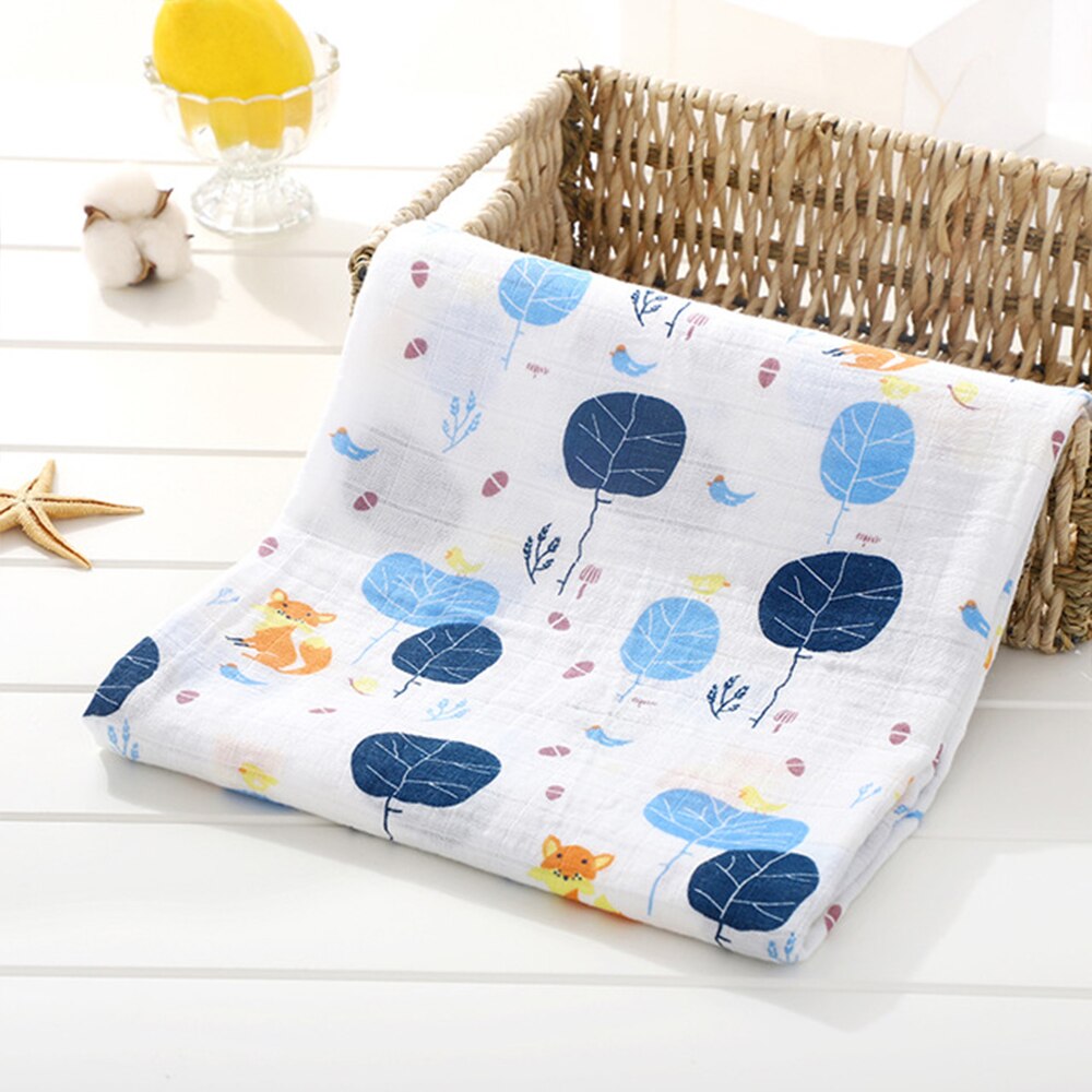 -né bébé Swaddles 100% coton mousseline bain gaze couverture douce imprimé dessin animé écharpe pour bébé sac de nuit poussette couverture tapis de jeu: Color 12