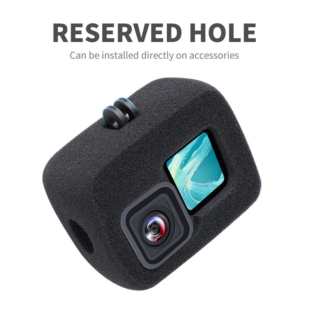 Gopro hero 9 – coque de protection en coton bulle noir, pare-vent, accessoires pour caméra de sport, étui en mousse haute densité