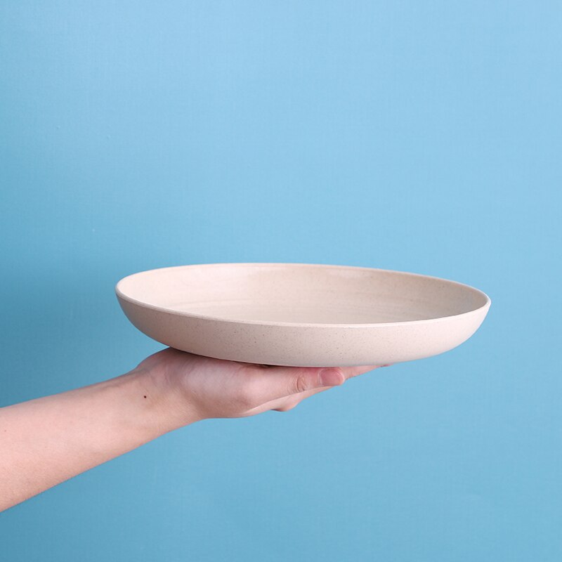 4 stuks effen plastic bord rond vaisselle servies serviesset borden en schalen eetstokjes keuken eetkamer kinderbord