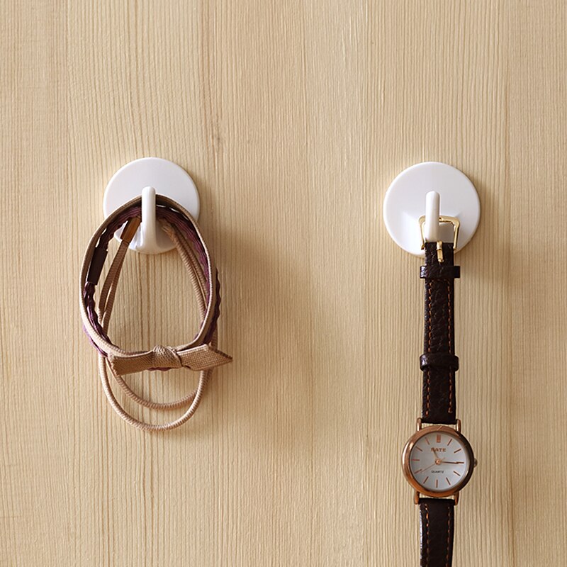 Support de rangement mural rond, crochet de salle de bain, cuisine, supports de colle adhésifs muraux, crochet collant en plastique résistant à la charge