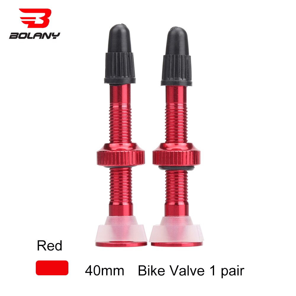 BOLANY 1 Pair Bicycle Valve 40mm /60mm MTB Road Bike Extender Valves Tubeless Vacuum Nozzle Aluminum Alloy Sealant Accessories: 40MMRed    1 Pair