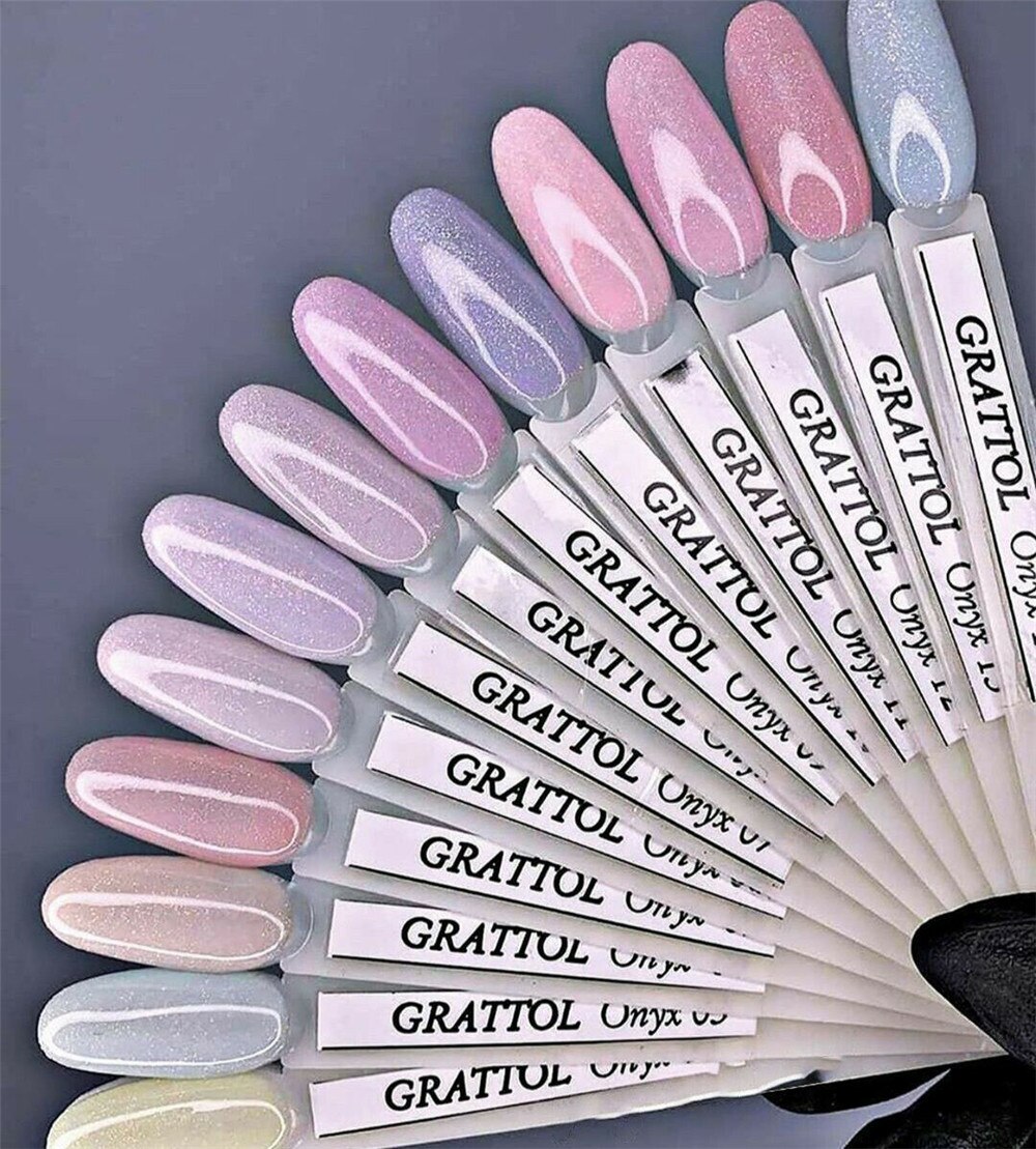 GRATTOL de 01 blanco Gel de uñas de brillo polaco lentejuelas barniz UV de Gel de uñas largo tapa duradera abrigo Gel LED UV Varnis