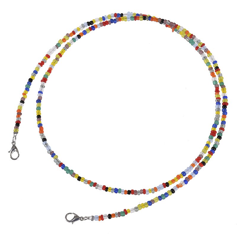 10 pcs various rainbow color mix mask glasses minit beads lanyard hanging neck anti-dropping＆lost double buckle unisex necklace: type  5