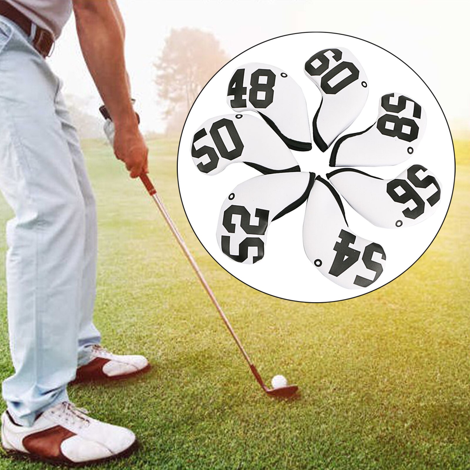 Waterdichte Neopreen Golf Club Iron Cover 48 ° 52 ° 56 ° 60 ° Golf Iron Kopafdekkingen Golf Club ijzer Headovers 10 Stks/set