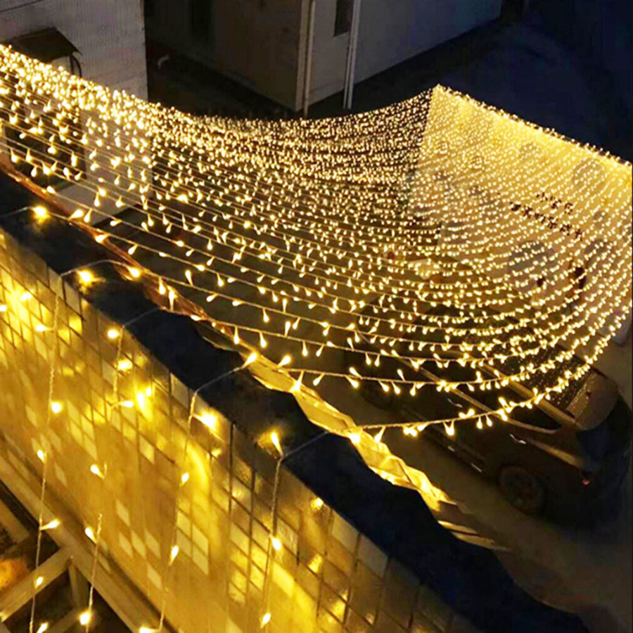 30M 50M 100M guirlande lumineuse LED de noël 8 Modes fête de guirlande de mariage lumière Icile lampe de décoration extérieure de jardin Patio