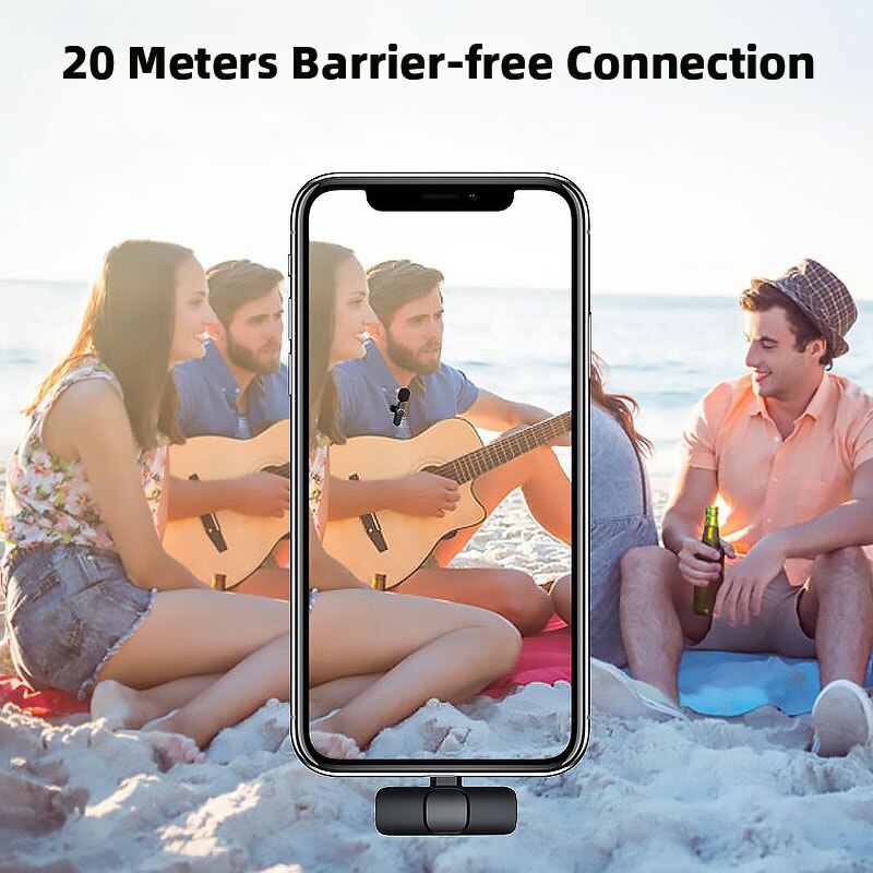 Kabelloses lavalier-mikrofon, tragbares mini-mikrofon für audio- und videoaufnahmen mit iphone, android-smartphone, kamera und computer für live-spiele