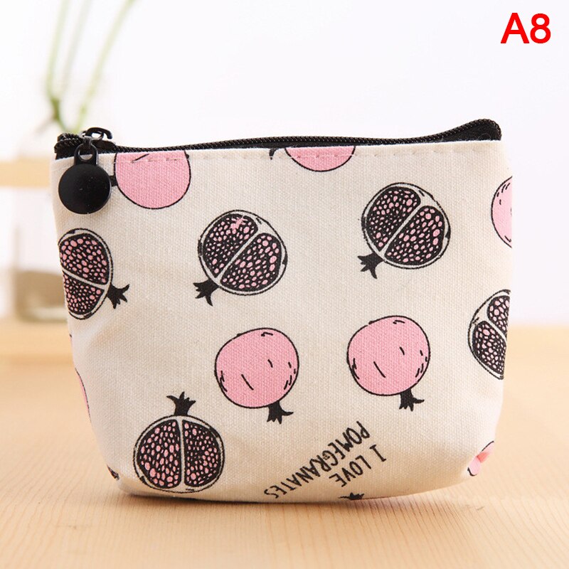 Cute Pink Canvas Coin Purse Coin Change Storage Bag Coin Bag: A8