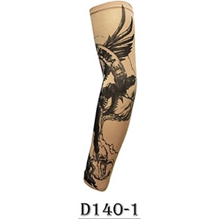 Ismuff unisex sommar utomhus solskydd solskydd skyddskod hög elasticitet andas tatuering tryck arm ärm: D140-1