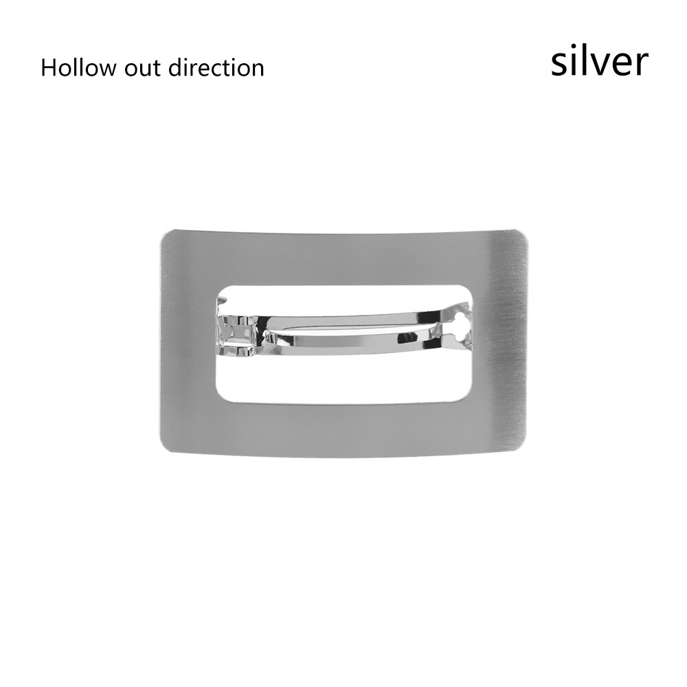 1PC European and American Style Woman Metal Hair Clip Lazy Wind Geometry Hair clip Horsetail Clip Girls Hair Styling Accessories: Hollow out Sliver