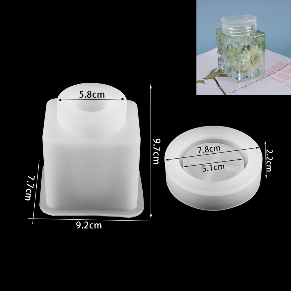 4 Style Cuboid Round Column Bottle Epoxy Resin Mold Storage Box Silicone Mold for DIY Jewelry Making Findings Supplies Accessori: Style 01