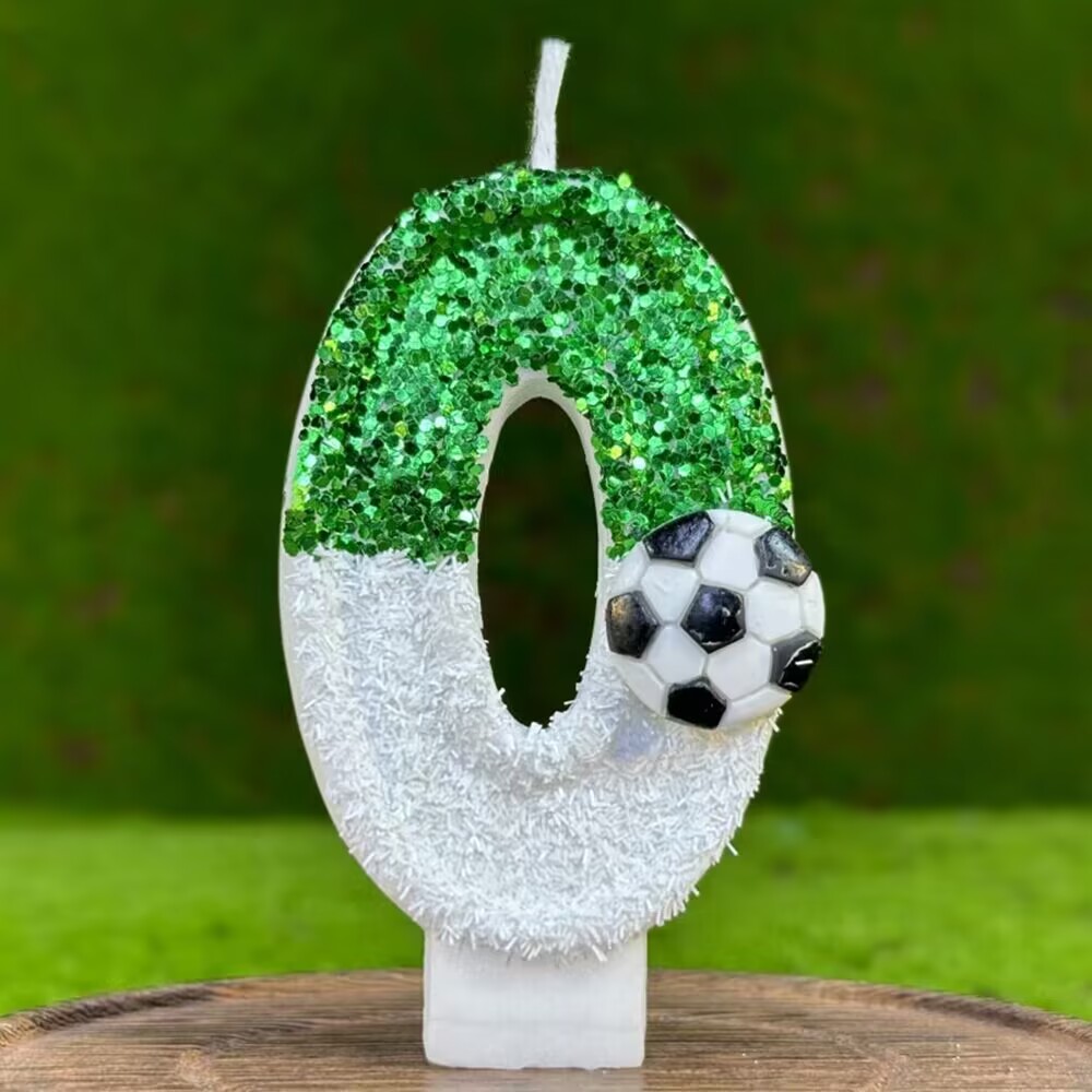 1PC Happy Birthday Football Candles Cake Soccer Candles Number 0-9 Digital Candle Party Wedding Cake Candle Party Cakes Deco: Grape