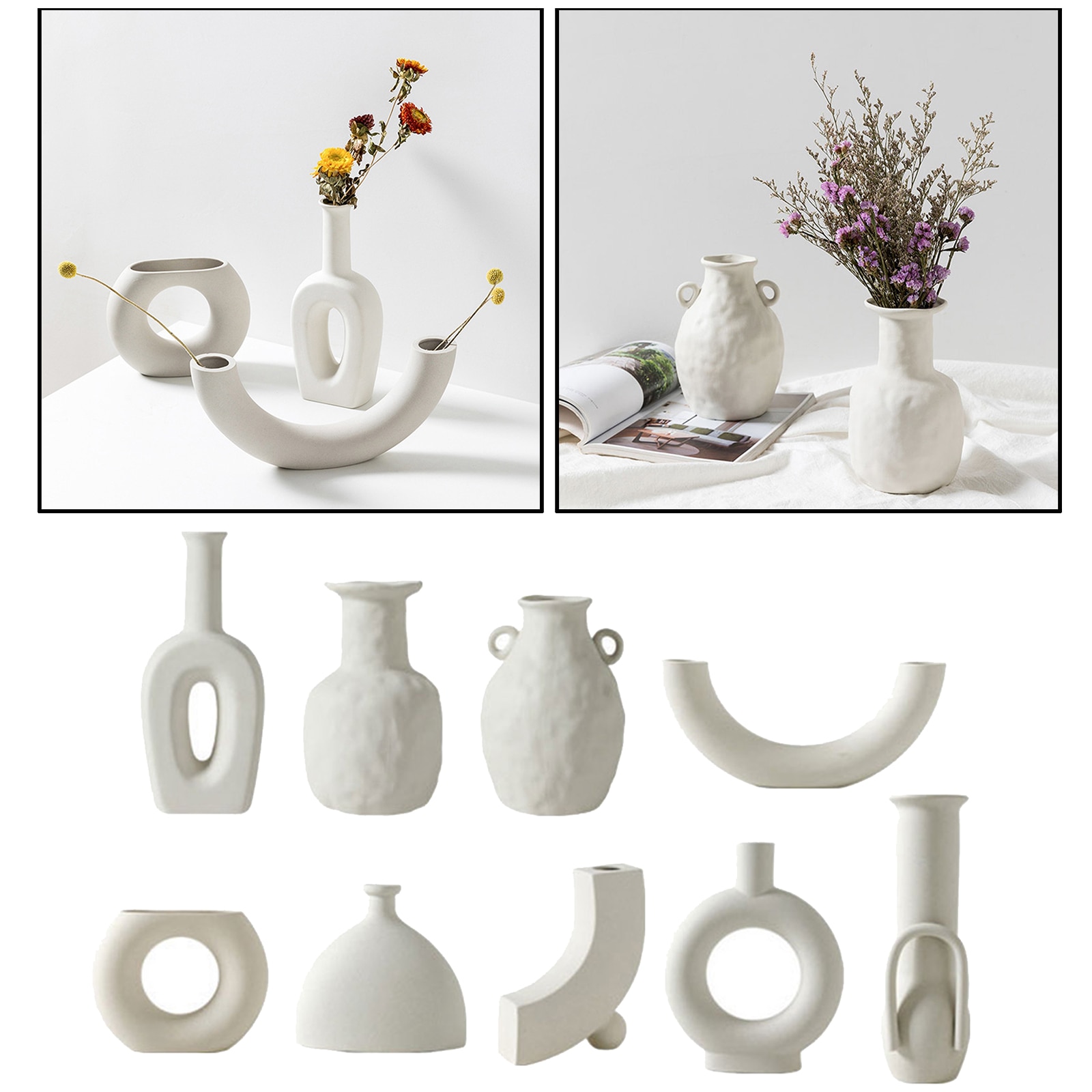 Creative Nordic Face Art Keramische Vazen, Decoratieve Bloem