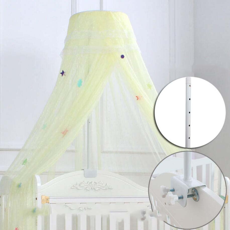 Modern Princess Style Baby Crib Mosquito Net Summer Adjustable Height Canopy Mosquito Netting Tent For Newborn Infant Room Decor: Yellow-B