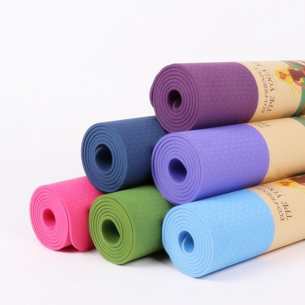 183*61*8Mm Yoga Mat Tpe Pad Voor Fitness Grote Gym Oefening Apparatuur Voor Pilates Trainning Sport accessoires Yoga Mat Tas Paars