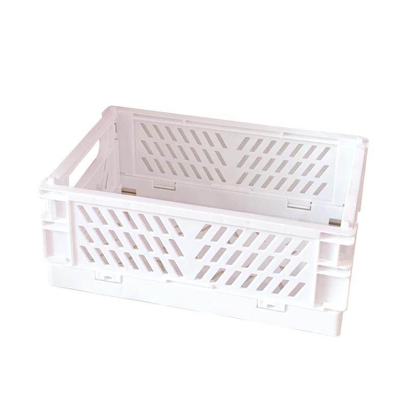 Crate Storage Box Plastic Storage Container Collapsible Basket Home Storage Supplies Desktop Cosmetic Stationery Organizer Boxes: Mini Size H