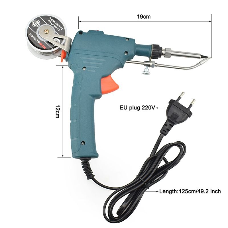 Eu Stecker 220V 60W Hand Interne Heizung Lötkolben Automatisch Senden Zinn Mit Energie Schalter Schweißen reparatur Werkzeug Schwarz