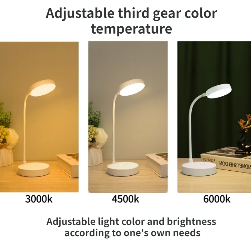 3LED-oogbeschermingsmodi Bureaulamp Oplaadbaar Opvouwbaar Creatief Slaapkamer Nachtkastje Bureau Lezen Nachtlampje Tafellamp