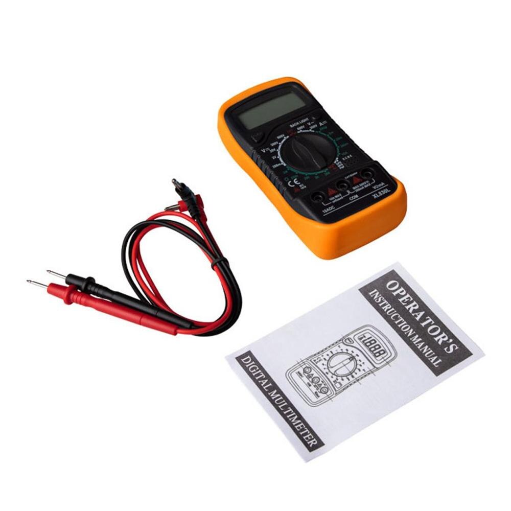 Multímetro Digital XL830L LCD, amperímetro, voltímetro, ohmímetro eléctrico de mano, AC/DC, herramienta de prueba, amarillo,