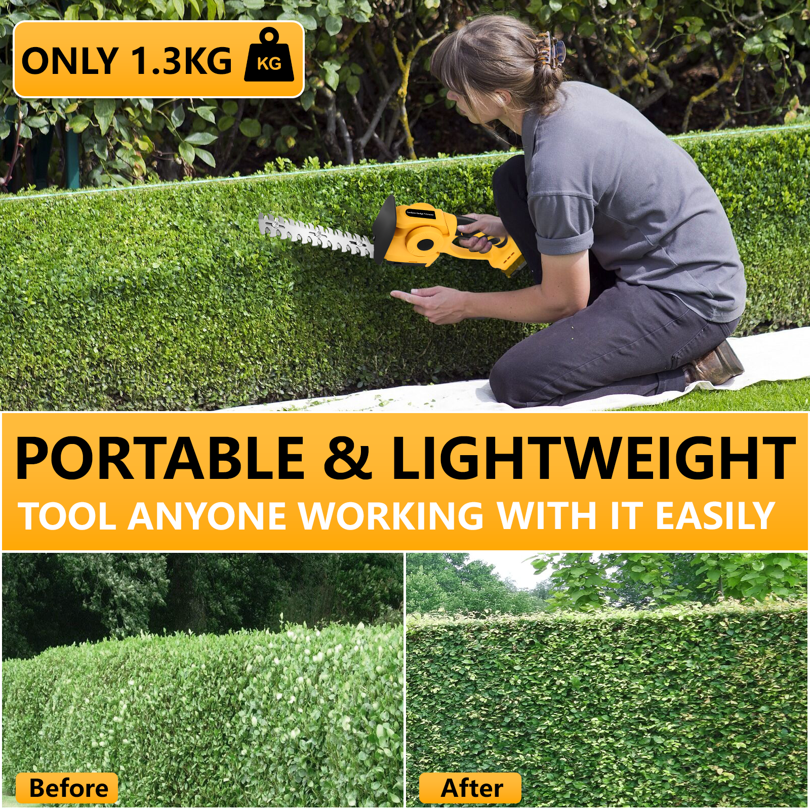 2-- in- -1- handheld lawn trimmer, cordless electric hedge trimmer for yard, garden, lawn care for dewalt , 20-v battery (battery not included)