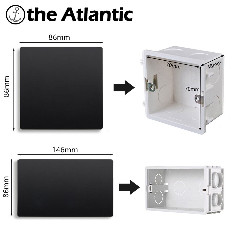 Atlectric UK Standard Steckdose Dual USB Port Power Led-anzeige Power Wand Home Steckdose Mit Control Schalter steckdosen
