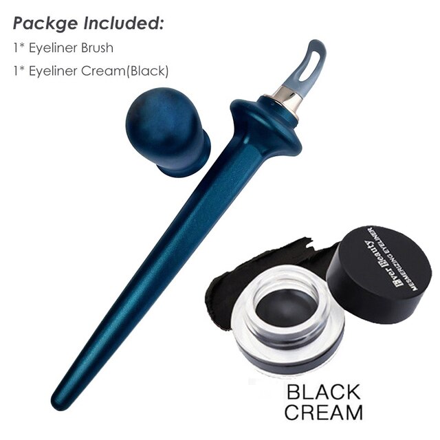 1 Set Eyeliner Guide Gereedschap Herbruikbare Siliconen Eyeliner Borstel Geen-Skip Eyeliner Gel Eyeliner Voor Wankele Handen: BLACK