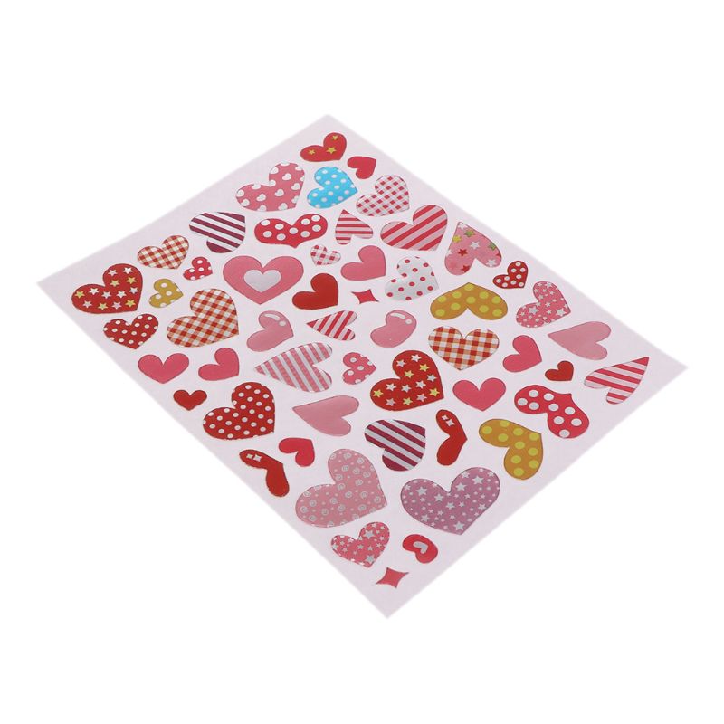 10 Sheets Heart Stickers Love Decorative Sticker Envelopes Cards Craft Scrapbooking Party Favors Prize Class Rewards