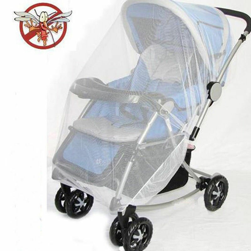 Bebê recém-nascido criança infantil carrinho de bebê berço rede pushchair mosquito inseto net malha segura buggy branco